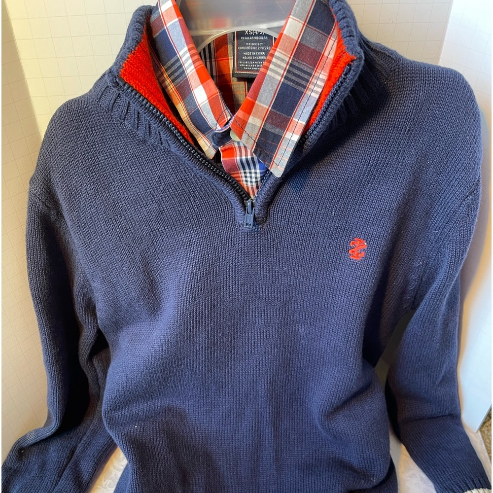 NAUTICA SWEATER / BUTTON DOWN SHIRT - Boys SZ XS (4/5). Like new.